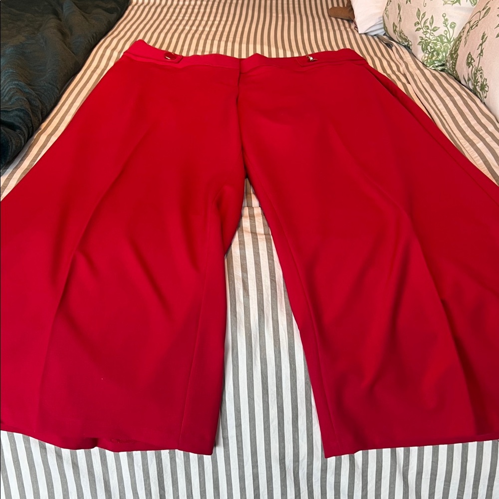 Stylish Red Wide-Leg Pants